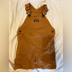 🚨 Last call: Patagonia Baby Stand up Shortalls 4T Overall Shorts Brown Like New